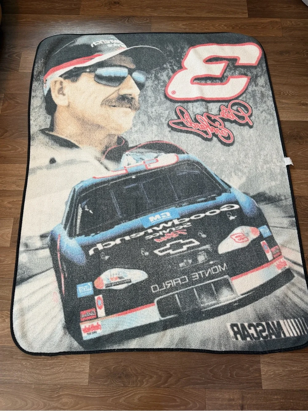 Discontinued Dale Earnhardt #3 NASCAR Throw Blanket